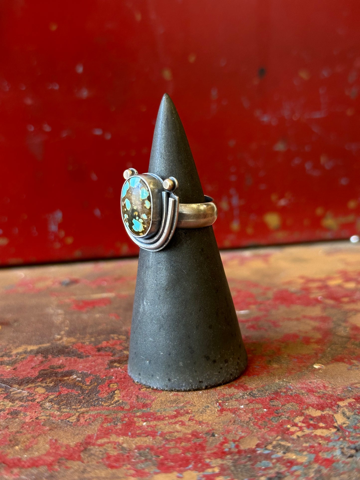 Pilot Turquoise and Sterling Silver Ring - size 6