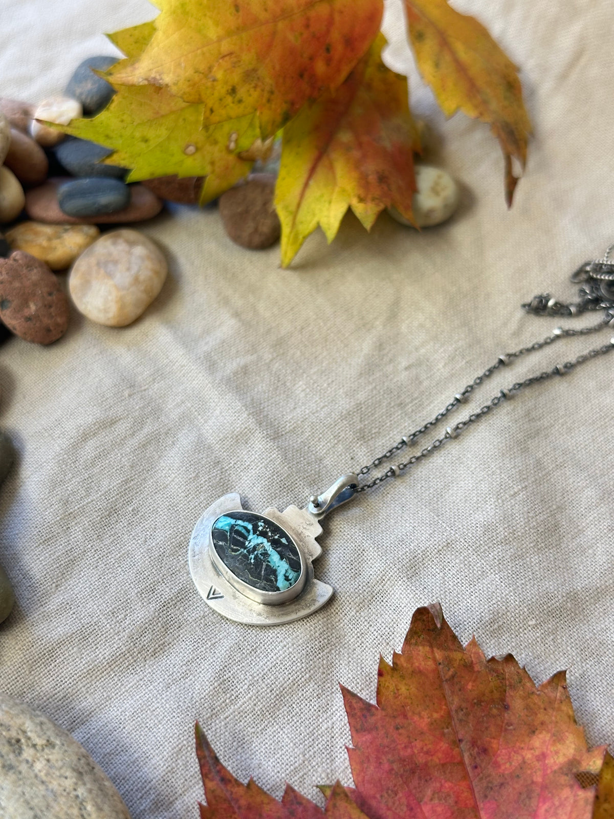 Apache Blue Turquoise & Sterling Silver Necklace