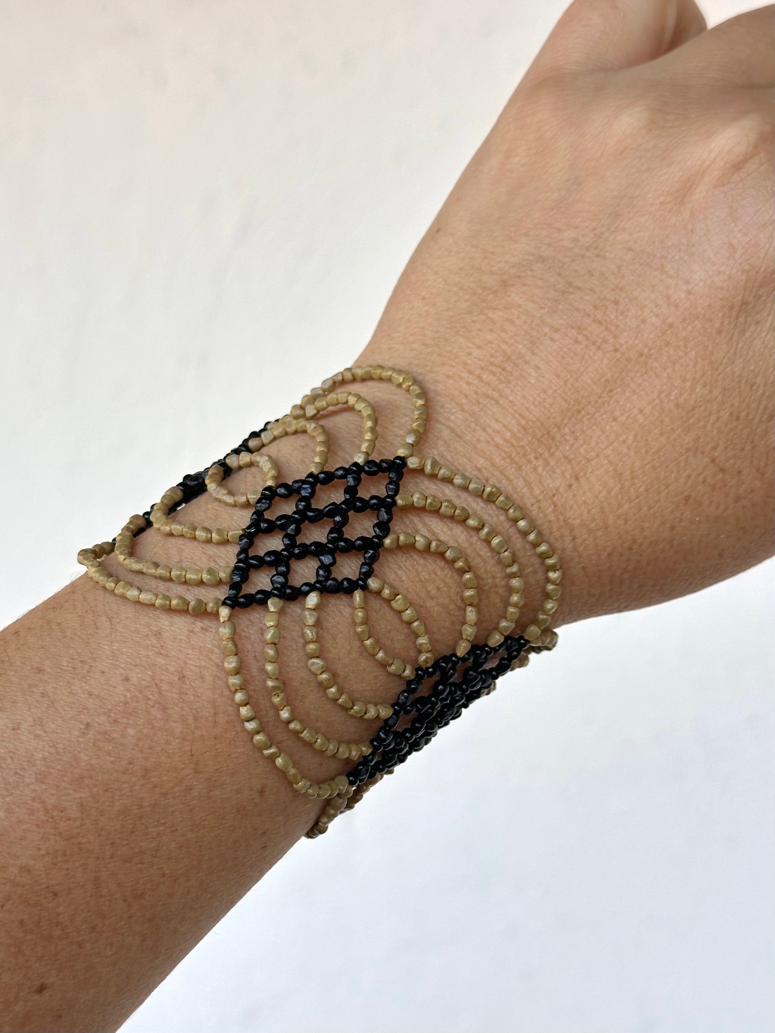Bracelet Ikish - Sand & Black