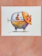 10x12 framed ~ Migrantes - Original illustrations