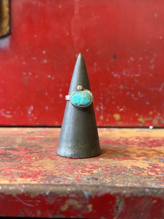 Carico Lake Turquoise and Sterling Silver Ring - size 7