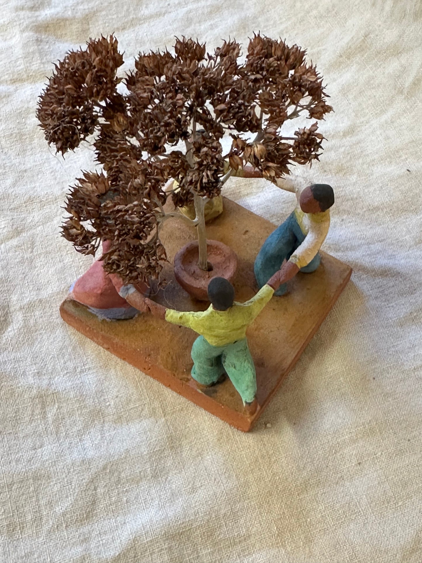 Circle Time with a Tree - clay sculpture