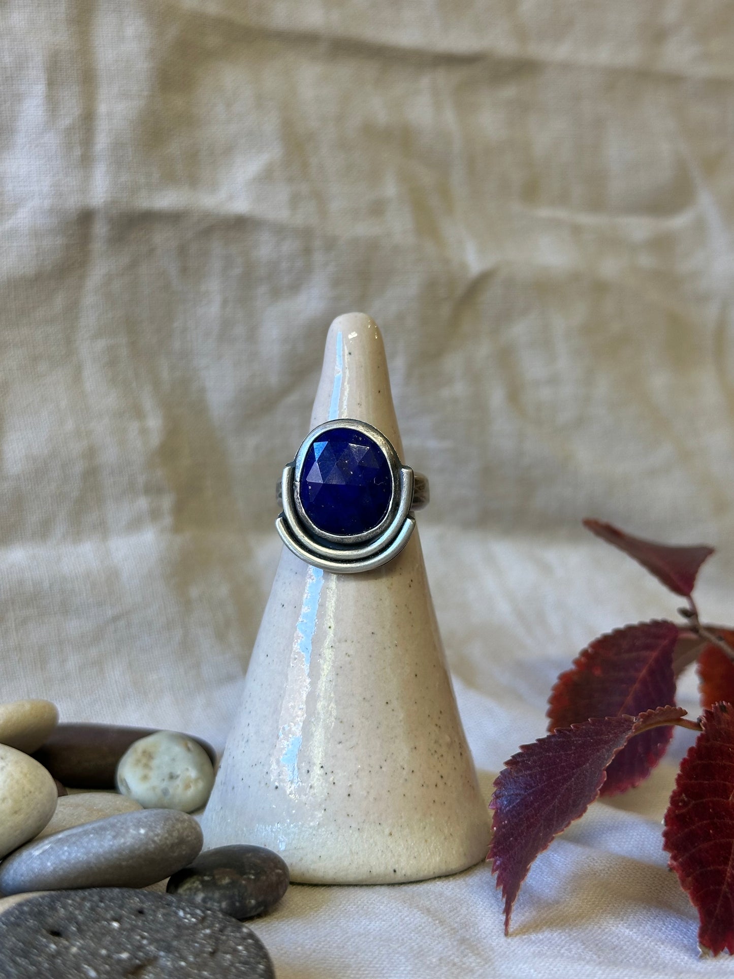 Lapis Lazuli and Sterling Silver Ring ~ Size 7