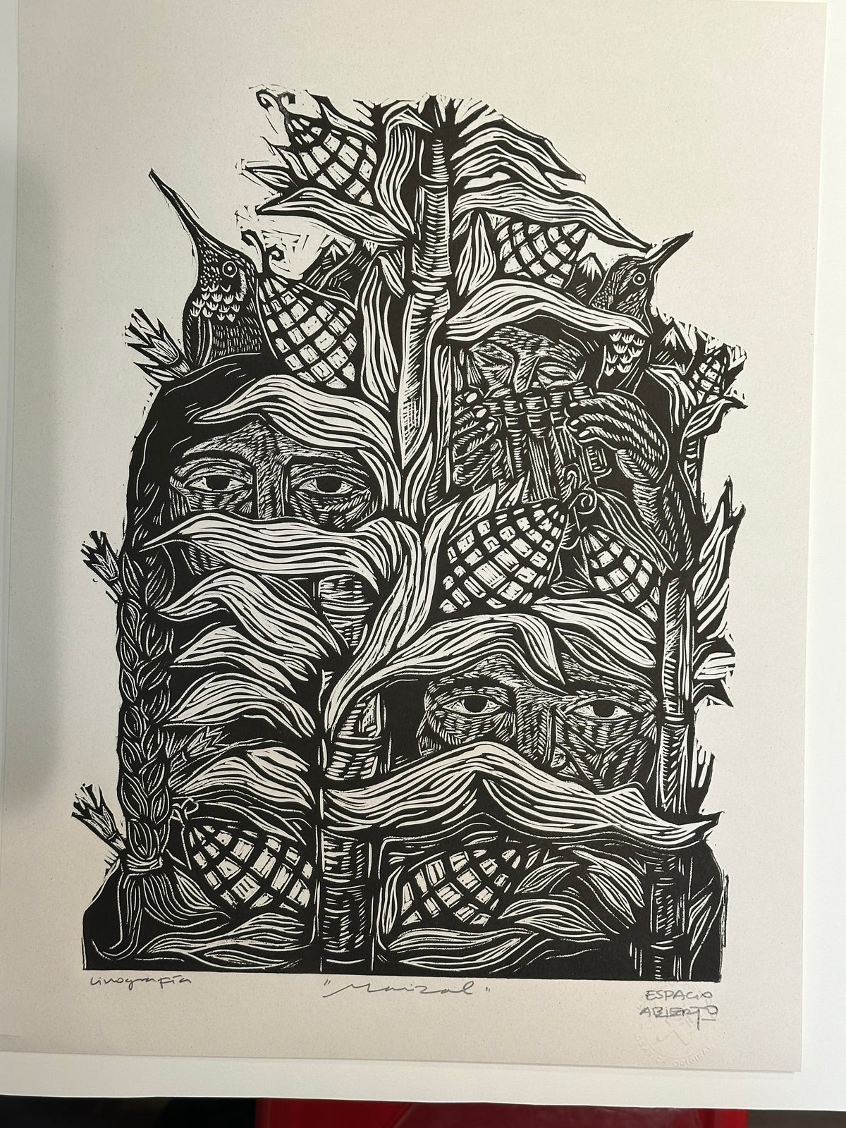 Maizal ~ Linocut Print 18” x 13.5”
