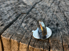 Load image into Gallery viewer, Moss Aquamarine ~ sterling silver ring + 18k gold - Size 6.5
