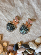 Confetti Copper Chrysocolla Earrings - Sterling Silver and Copper