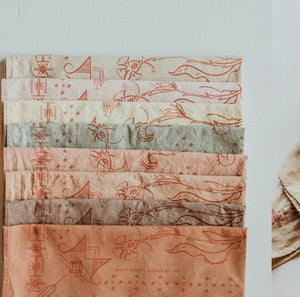 Plant dyed folk bandana ~ premium organic cotton made in USA