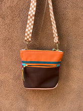 Load image into Gallery viewer, Crossbody Bag dark brown &amp; orange
