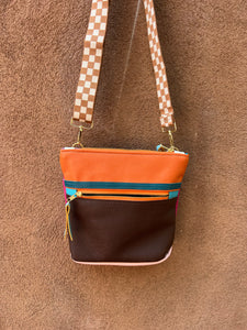 Crossbody Bag dark brown & orange