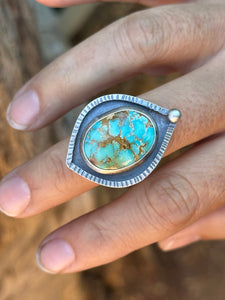 Sierra Nevada Turquoise ~ sterling silver ring - Size 7.5