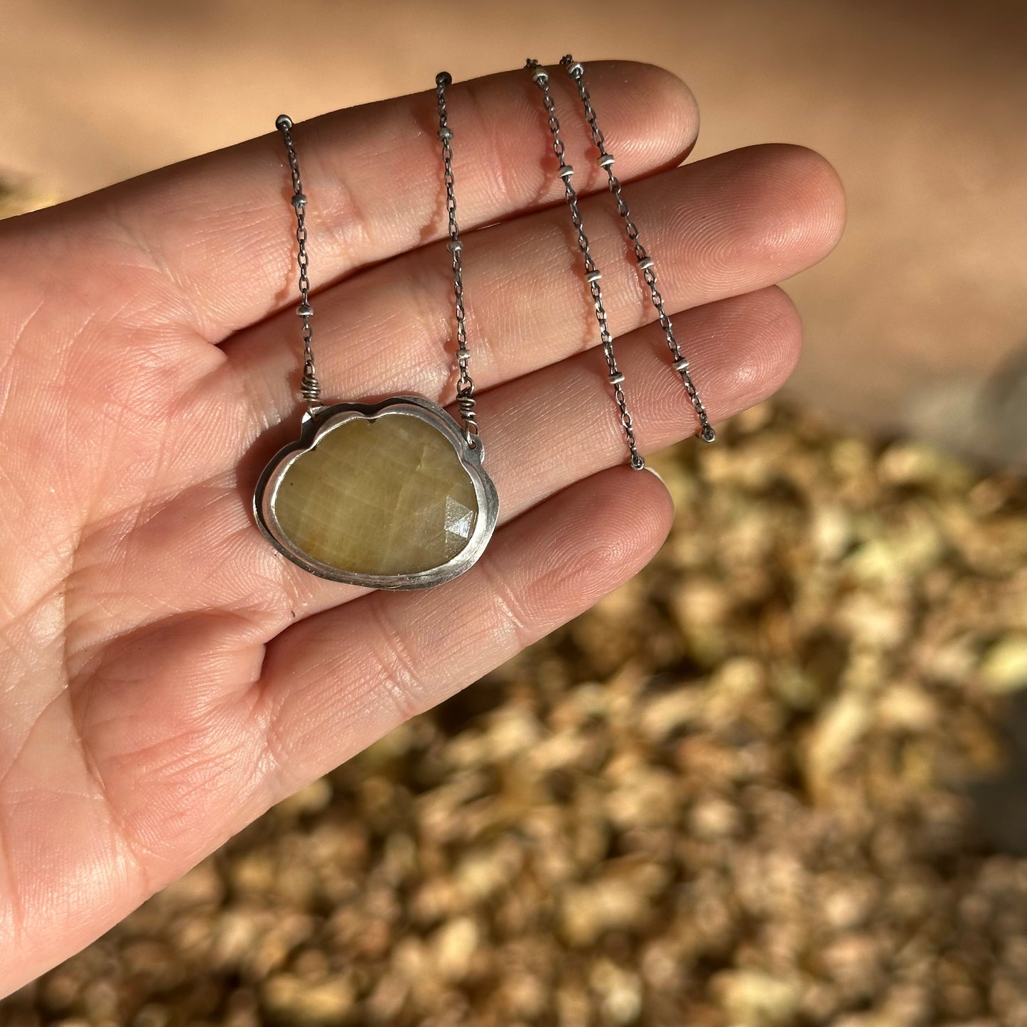 Yellow Sapphire & Sterling Silver ~ Necklace