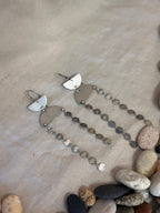 Connected geometric dangle earrings - Sterling Silver