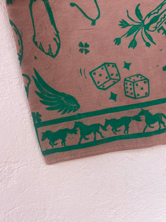 Hand-dyed bandana - brown