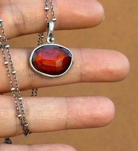 Hessonite Garnet & Sterling Silver ~ Necklace