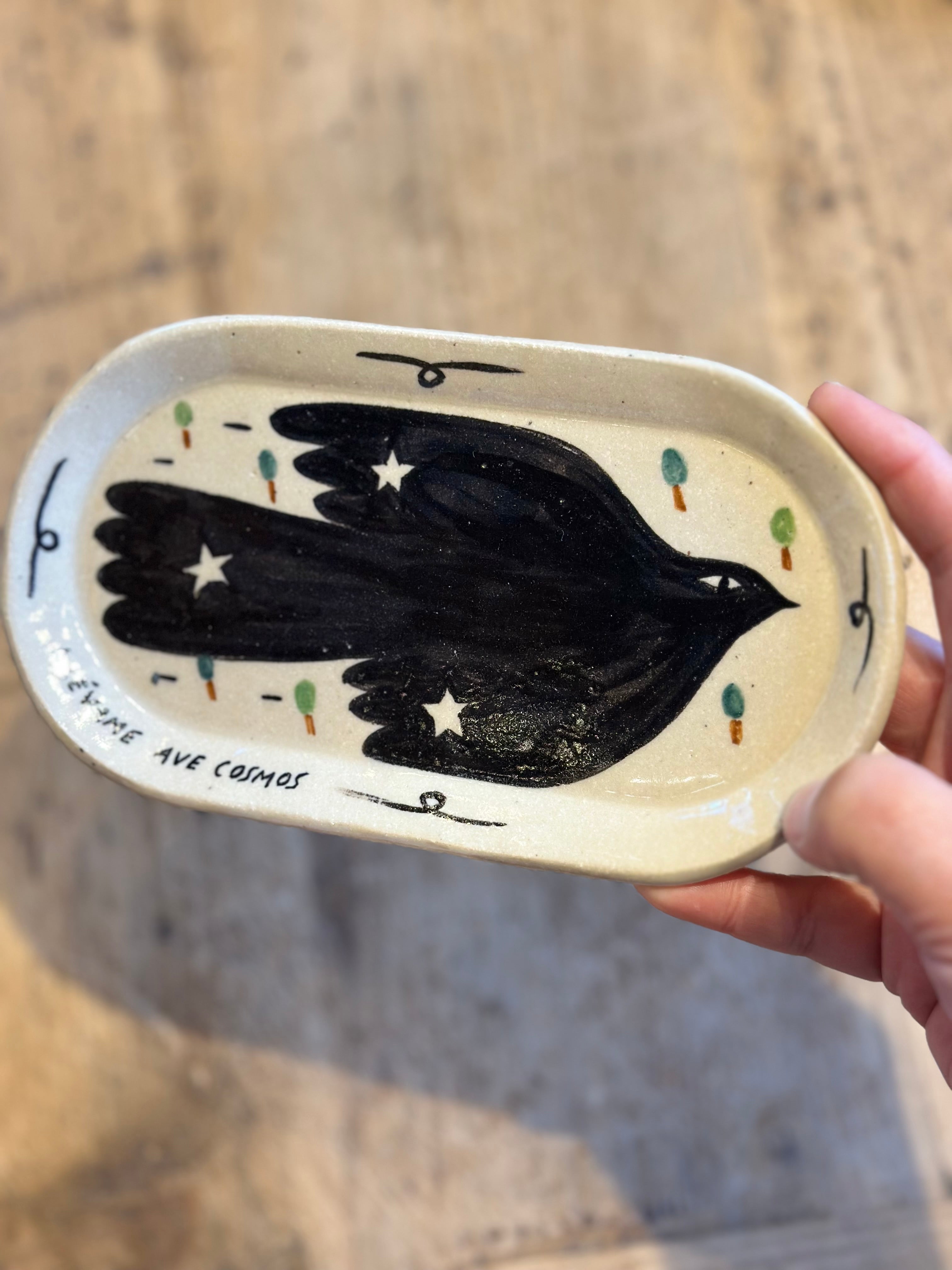 Oblong Tray with Illustrations- Ceramic Dish