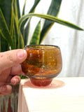 Nip cup ~ Amber & Peach ~ Blown glass