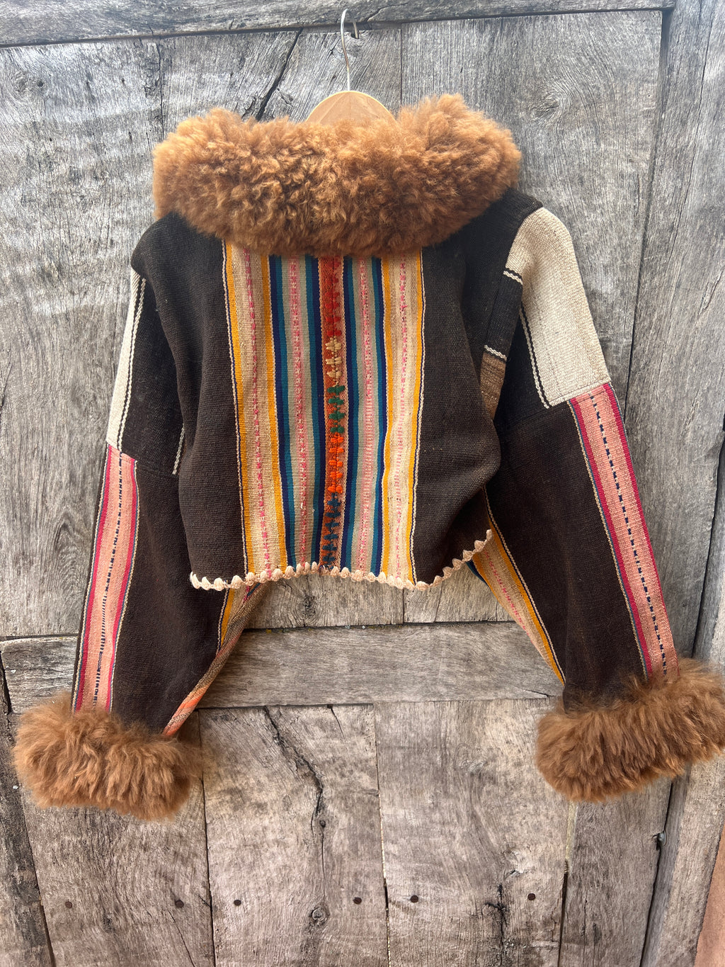Alpaca fur jacket - Upcycled Bomber Jacket - Alpaca wool