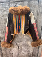 Alpaca fur jacket - Upcycled Bomber Jacket - Alpaca wool