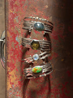 Labradorite - Stacked - Attached Bracelet - Cuff with Movement - ready to ship