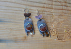 Mexican Flame Agate Earrings - sterling silver and Copper