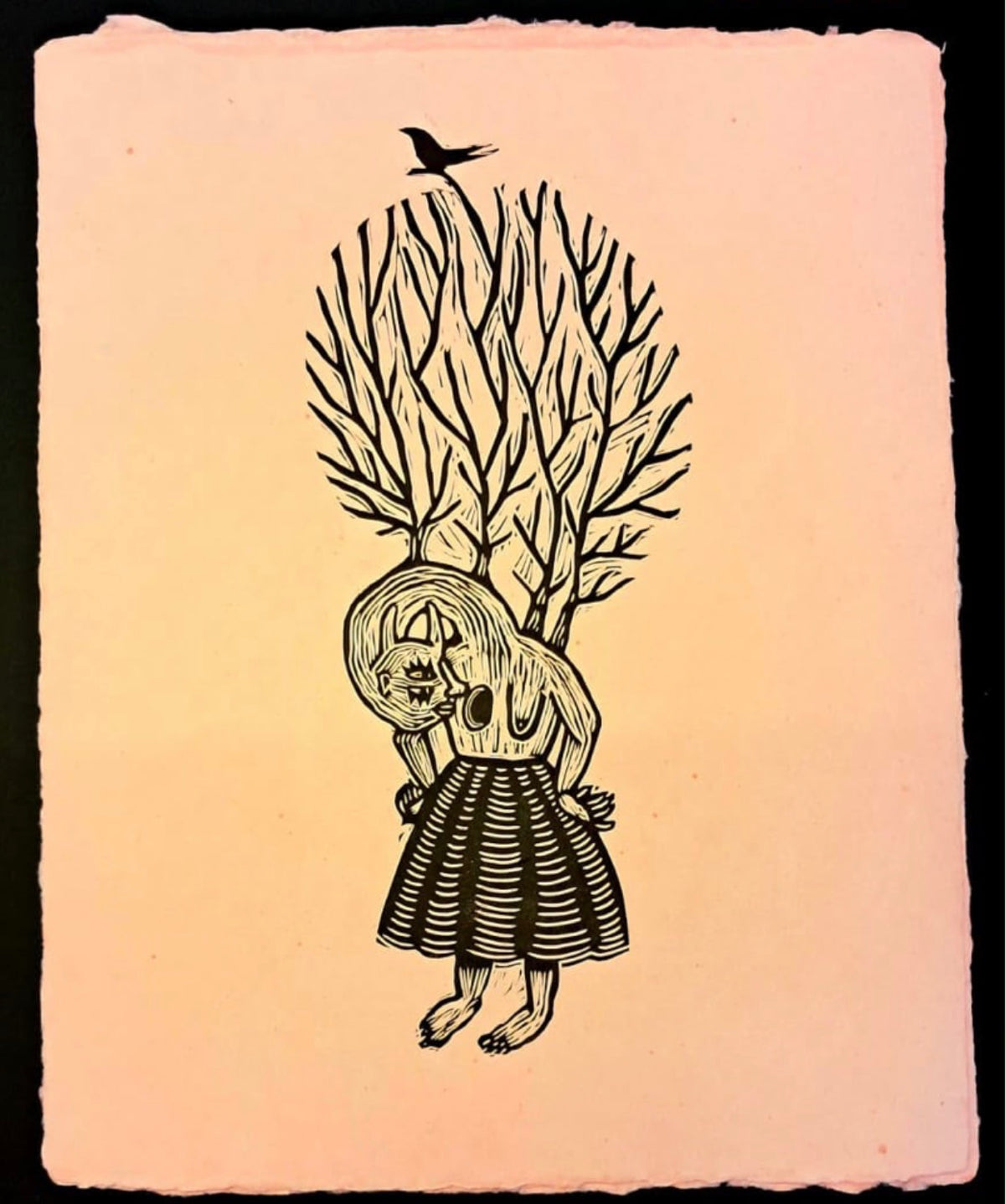 Misteriosa Yo - Lino Print 11.5" x 15"