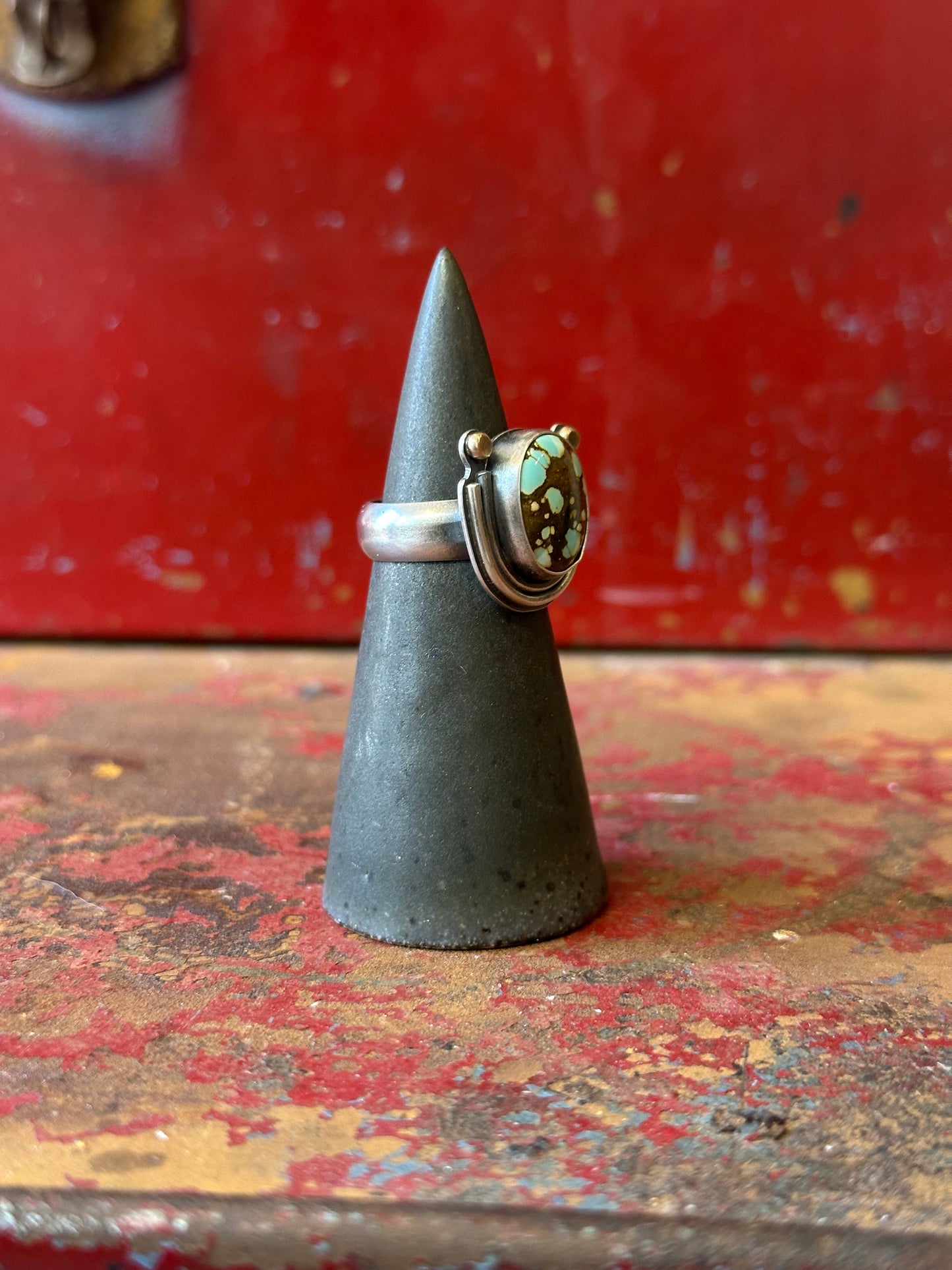 Pilot Turquoise and Sterling Silver Ring - size 6