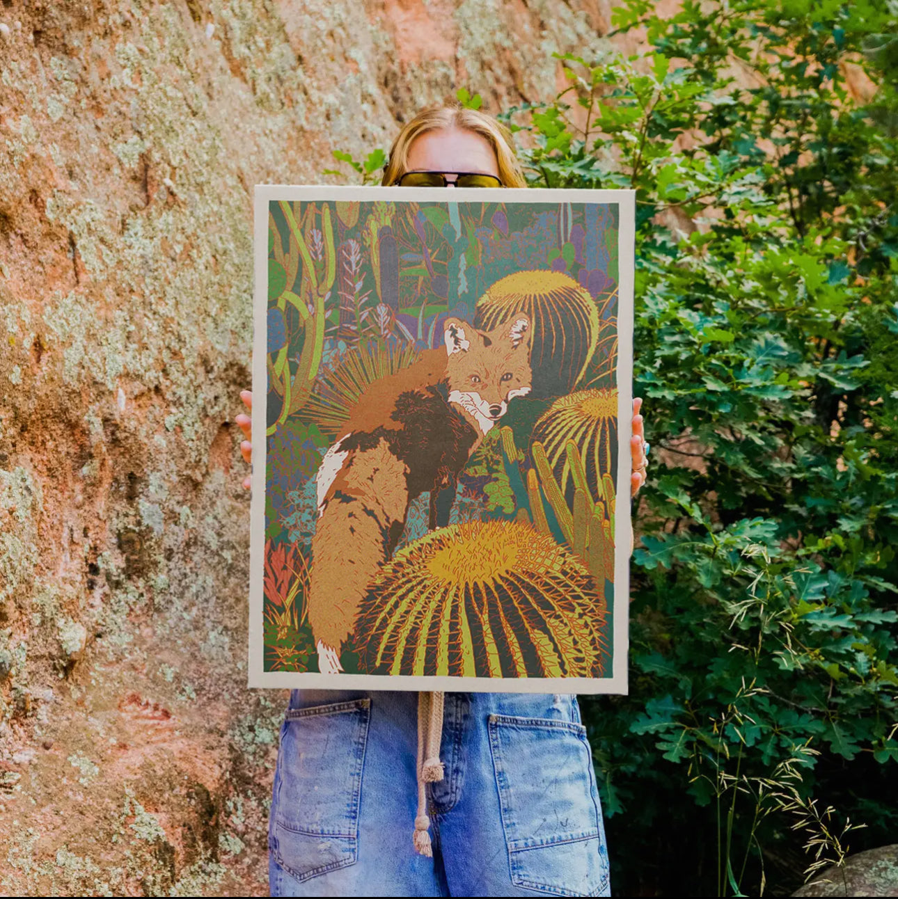 Fox and Cacti ~ 18 x 24