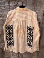 Classic button down shirt  - Medium - screenprinted by Amapolay