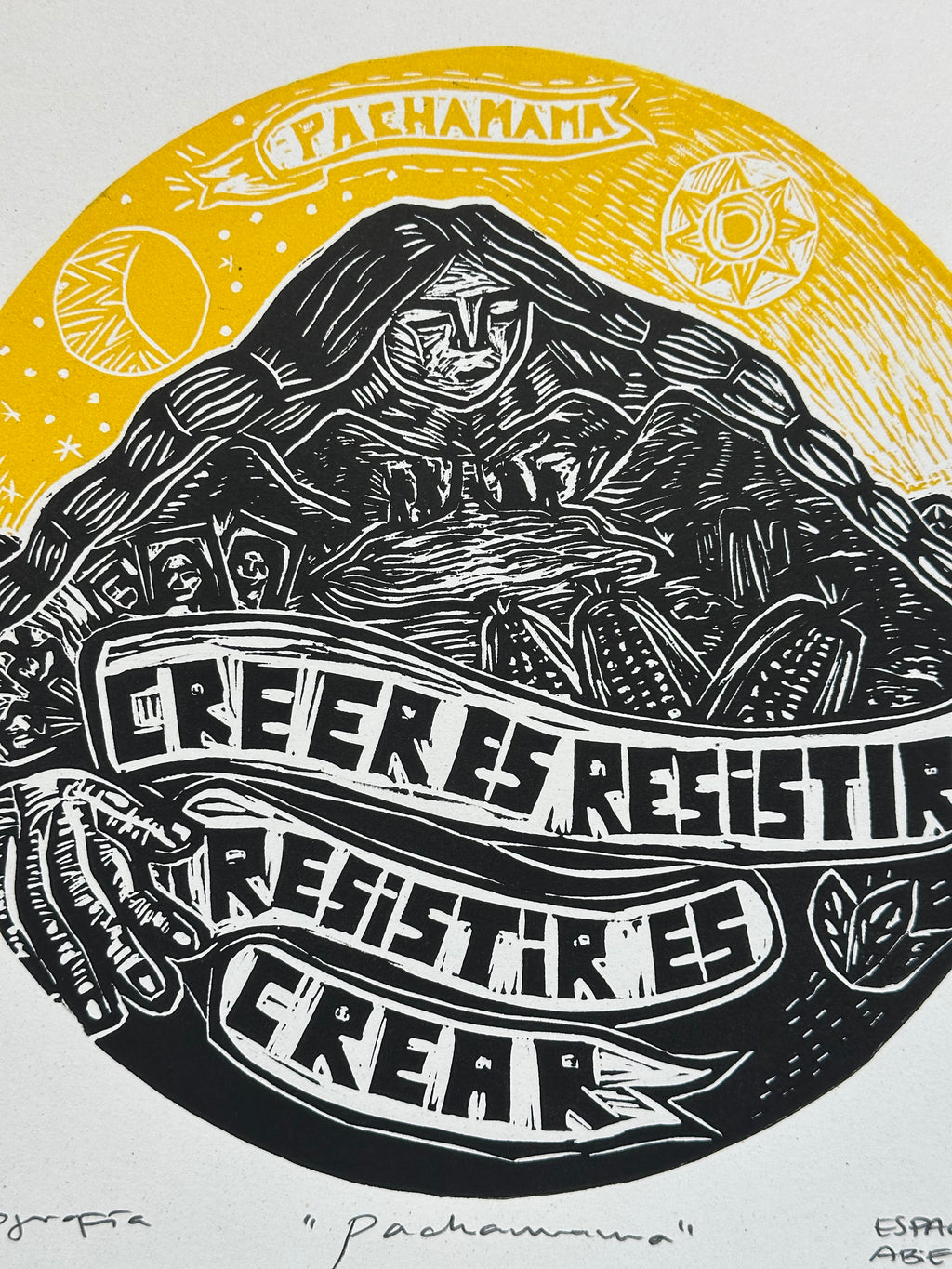 Pachamama - Linocut 9.5”x12.5”