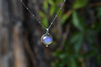 Ethiopian Opal & Sterling Silver Necklace - cornhusk imprinted