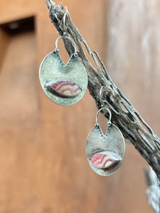 Rhodochrosite and Sterling Silver Earrings