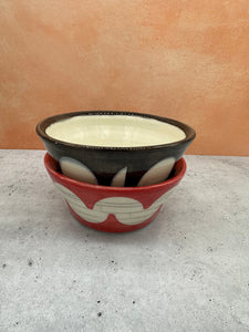 Red & white Cereal Bowl - Porcelain