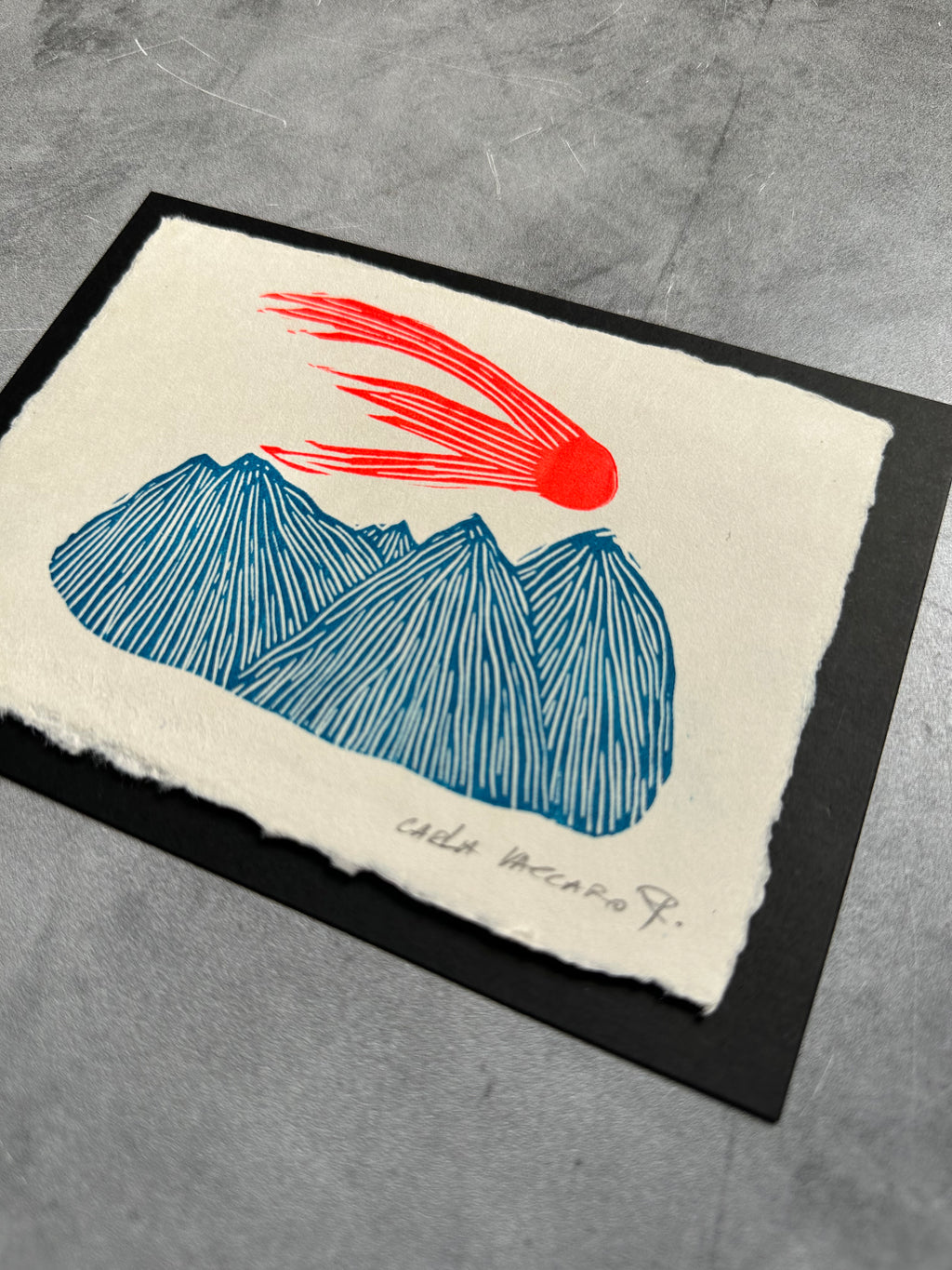 Estrella Fugaz - Lino Print 6”x4”