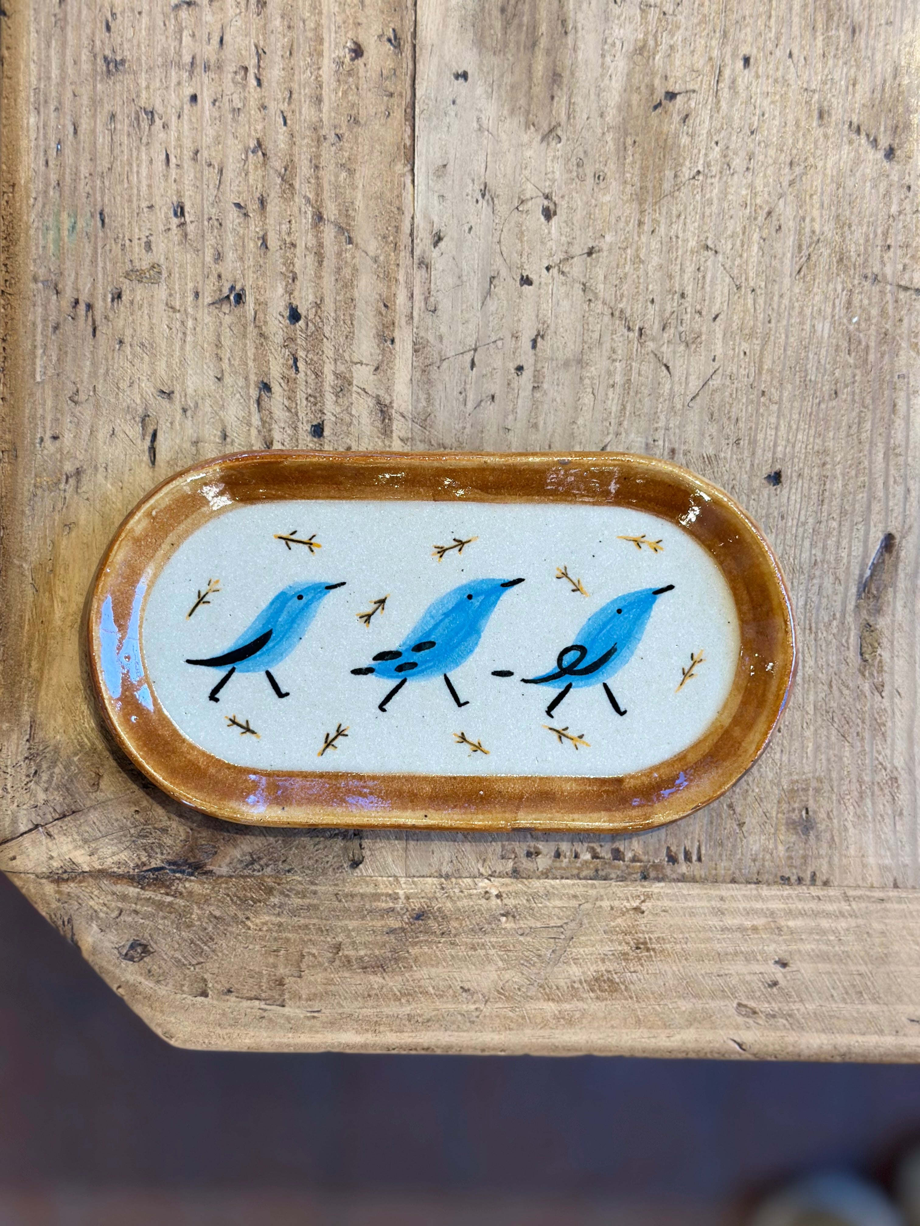 Oblong Tray with Illustrations- Ceramic Dish