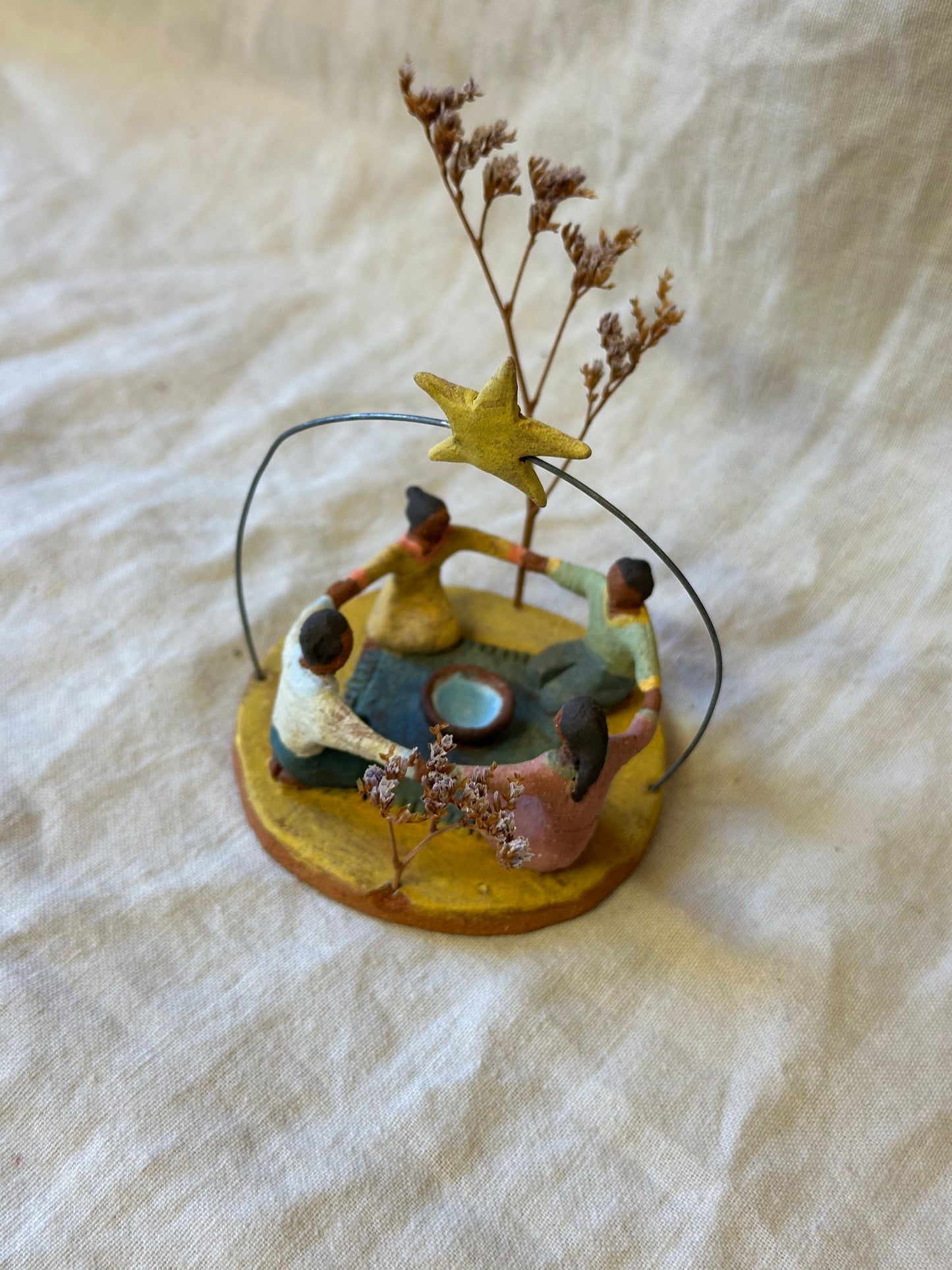 Circle Time with a Star - clay sculpture