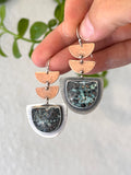 Confetti Copper Chrysocolla Earrings - Sterling Silver and Copper