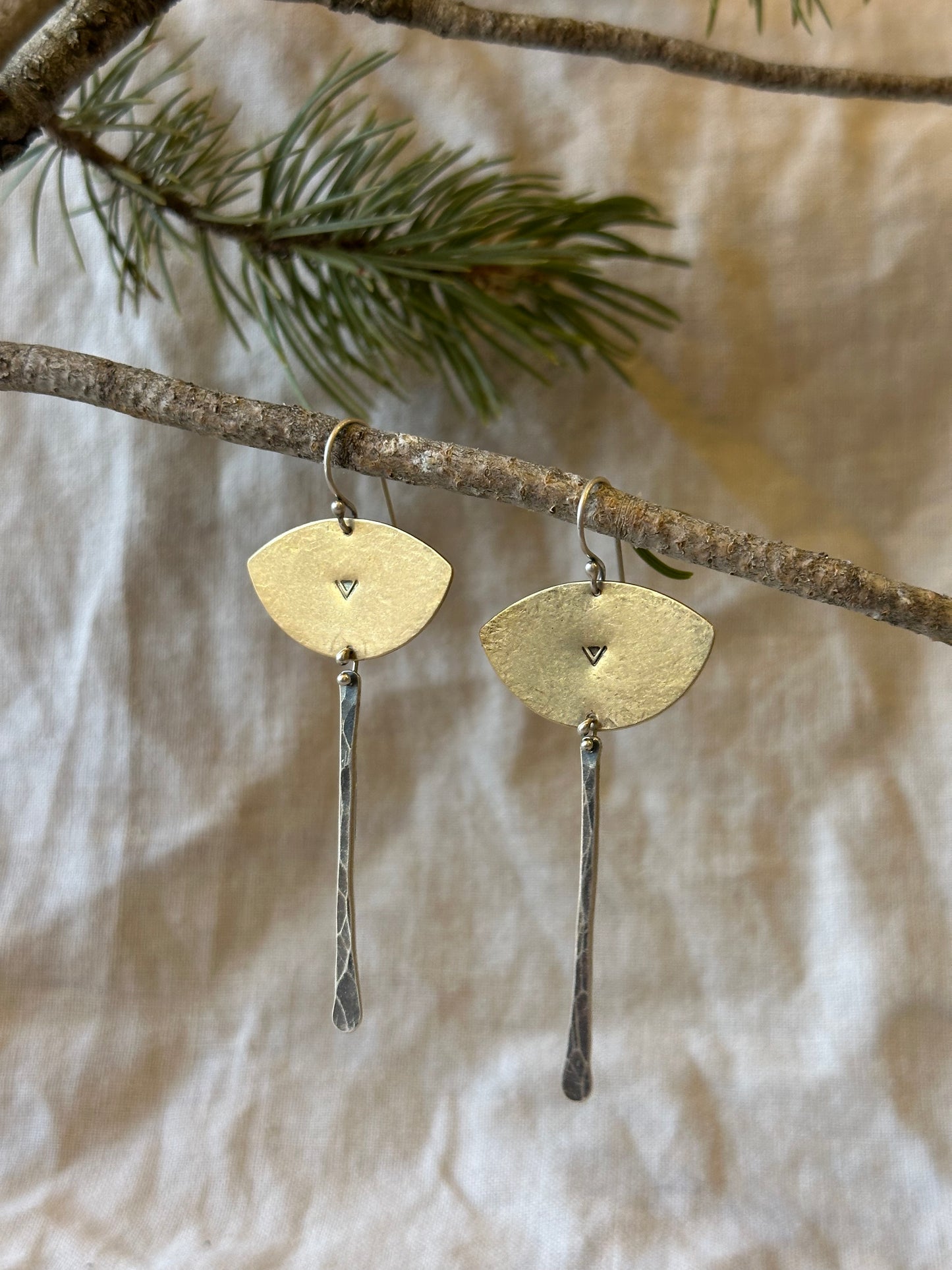 Eye drops - Sterling Silver and brass