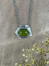 Load image into Gallery viewer, Diopside Geometric Necklace ~ sterling silver
