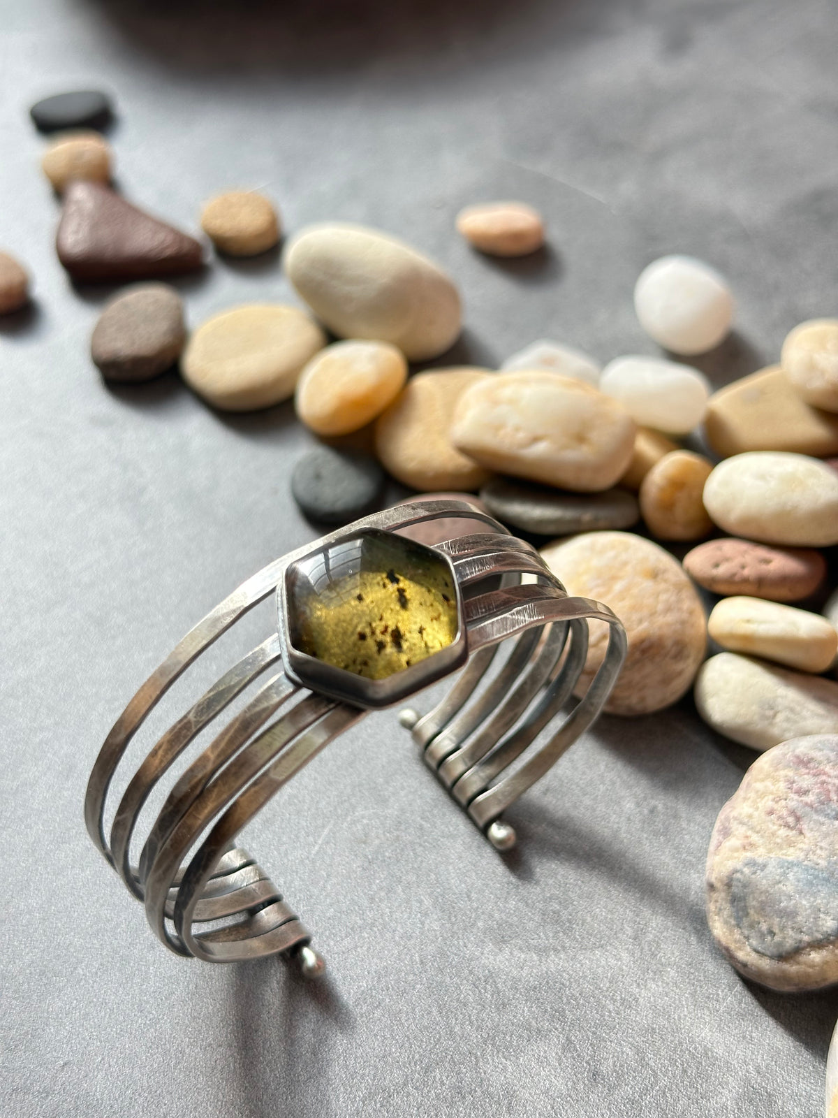 Mexican Amber Stacked Cuff Bracelet