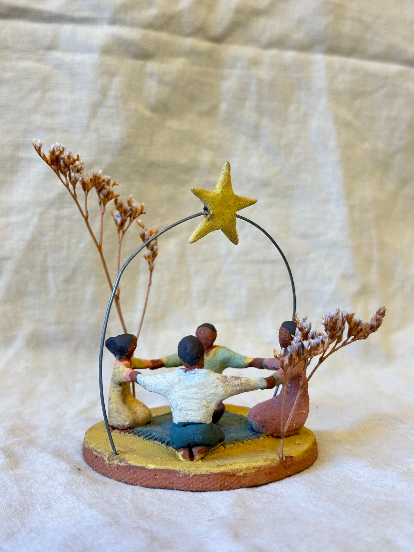 Circle Time with a Star - clay sculpture