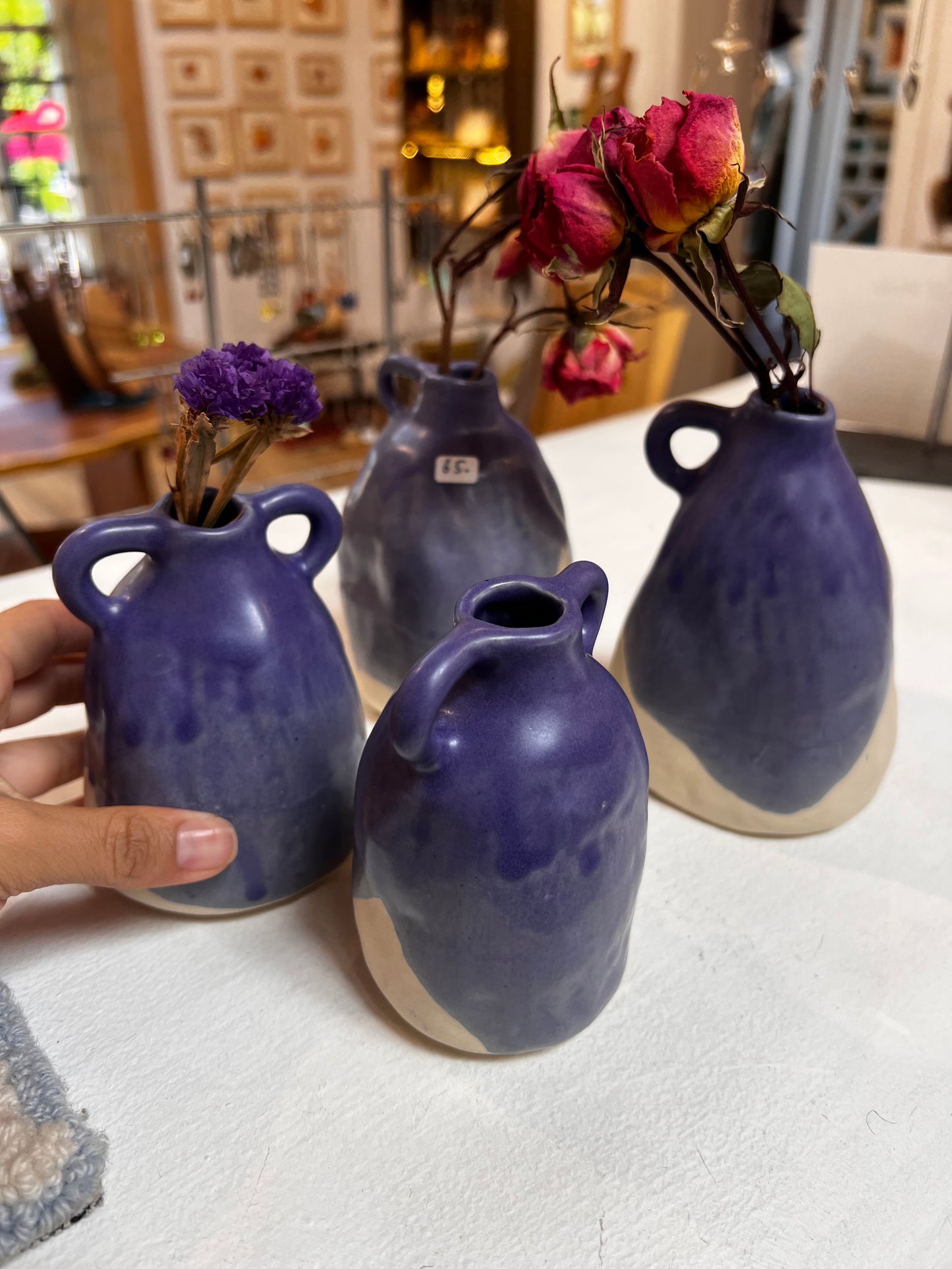 Blue bottle vase assorted