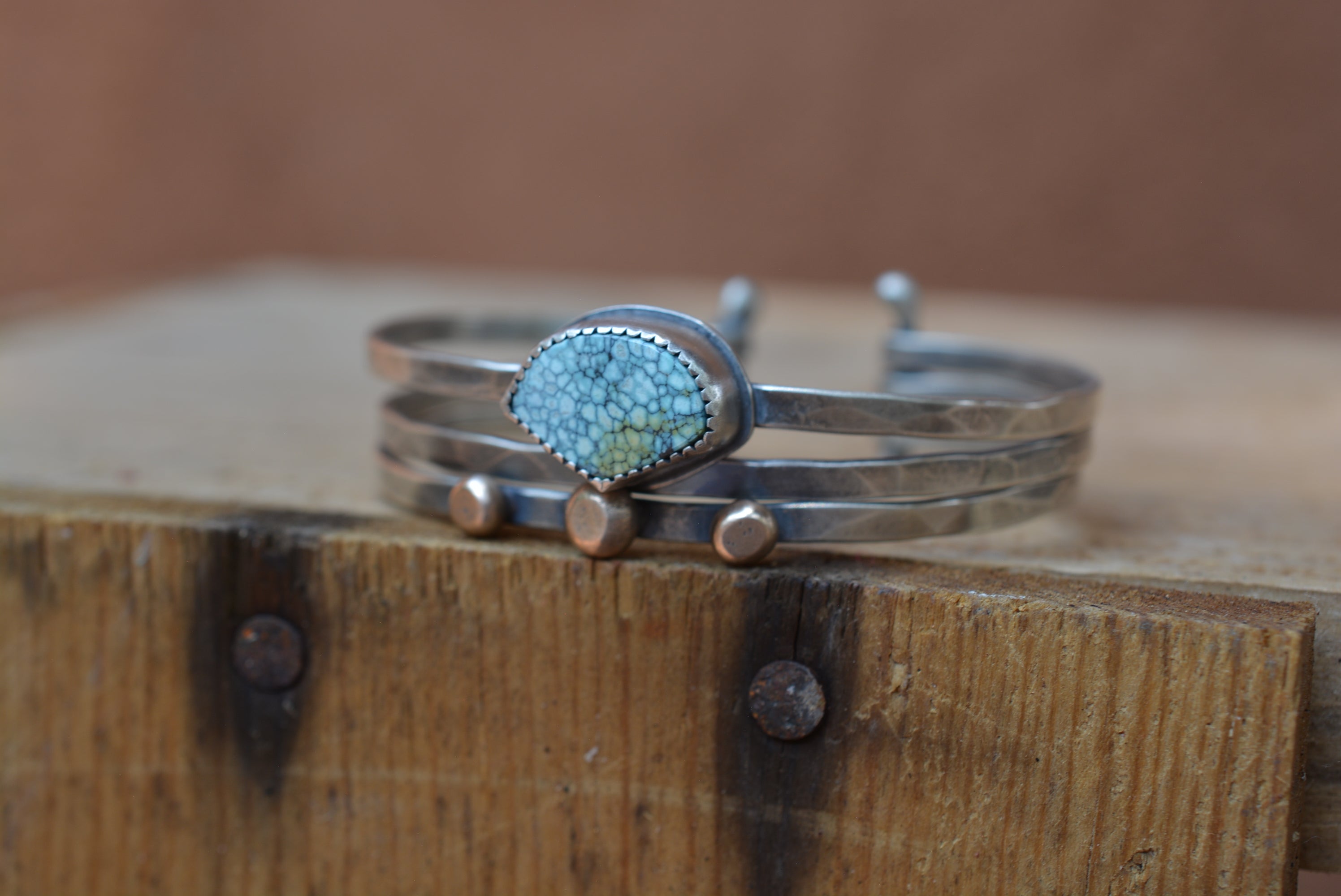 Blue Moon Turquoise Stacked Cuff Bracelet