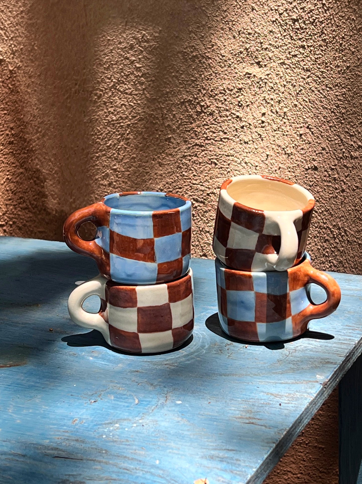 Brown checkered espresso