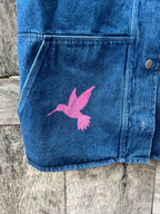 Cotton Denim Utility Jacket  Screenprinted by Amapolay - size 42