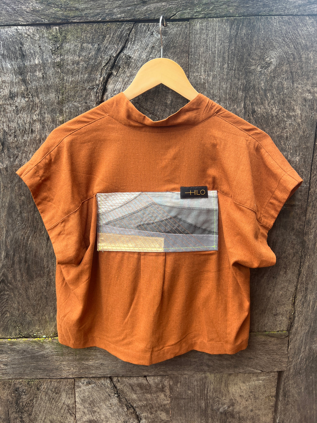 Boxy Cropped Shirt - Terracotta Cotton