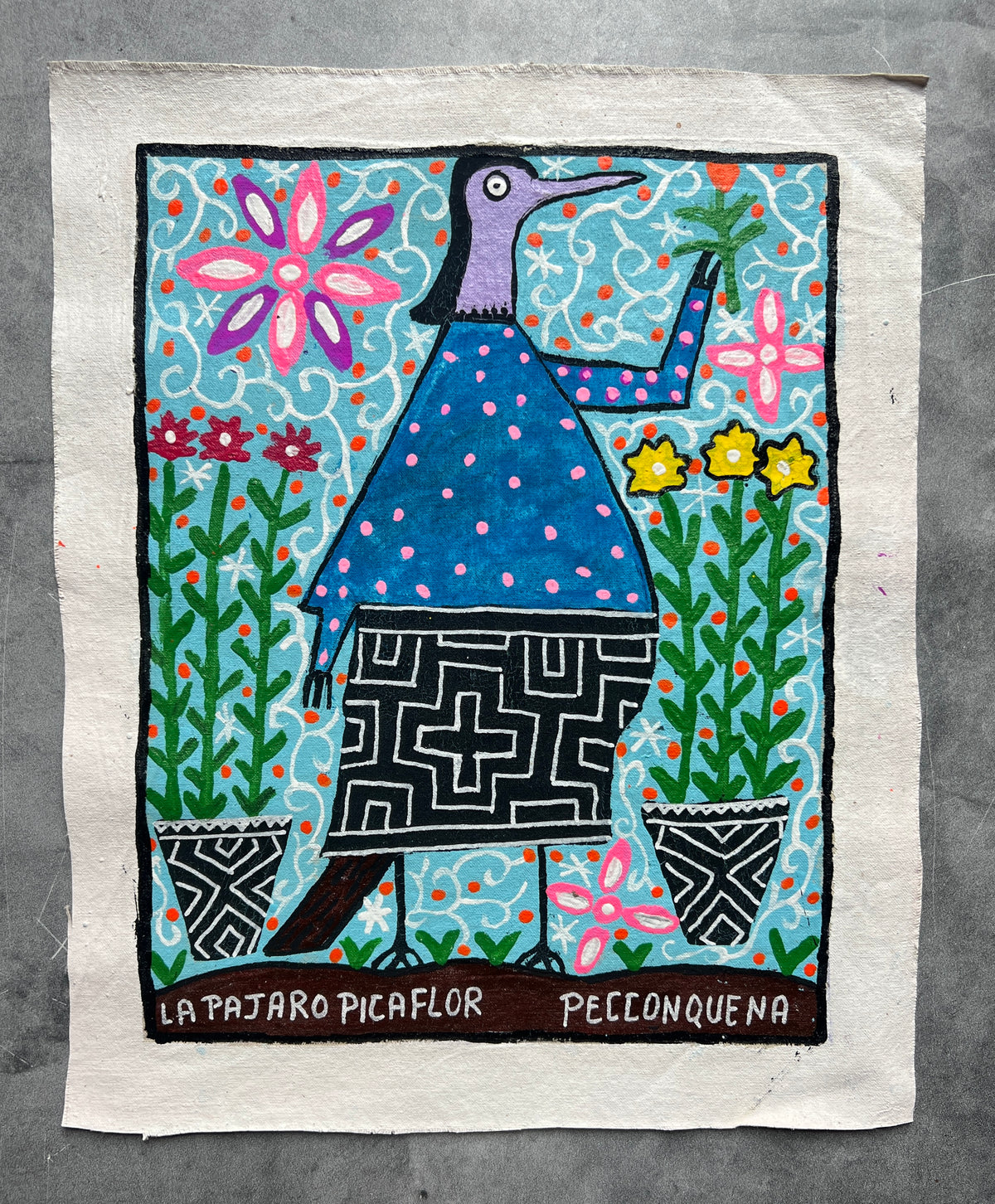 Painting by Lastenia Canayo - La Pájaro Picaflor