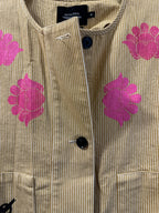Cotton Denim Stripe Jacket  Screenprinted by Amapolay - size 42