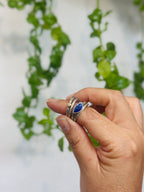 4-piece Lapis Lazuli and Sterling Silver • stackable ring set • set fits size 6