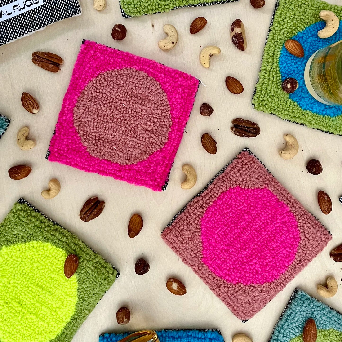 Coasters - pink & salmon