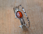 Hessonite Garnet Stacked Cuff Bracelet